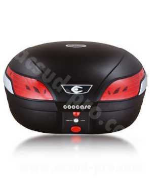 TOP CASE COOCASE ASTRA LUXURY S48 LITRES NOIR LIVRE AVEC PLATINE (AVEC TELECOMMANDE. ALARME. FEU STOP A LED)