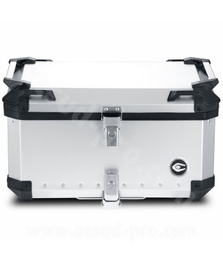 TOP CASE MOTO COOCASE X3 ALUMINIUM SERIES 60 LITRES GRIS (LIVRE AVEC PLATINE)