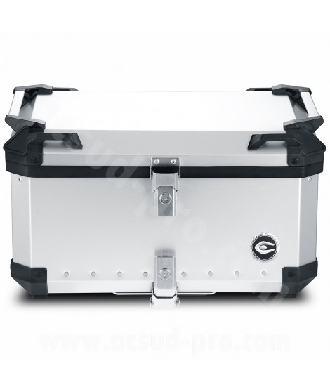 TOP CASE MOTO COOCASE X3 ALUMINIUM SERIES 60 LITRES GRIS (LIVRE AVEC PLATINE)