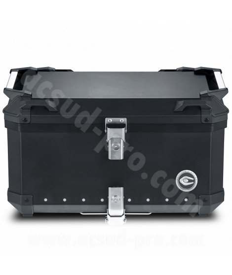 TOP CASE MOTO COOCASE X3 ALUMINIUM SERIES 60 LITRES NOIR (LIVRE AVEC PLATINE)
