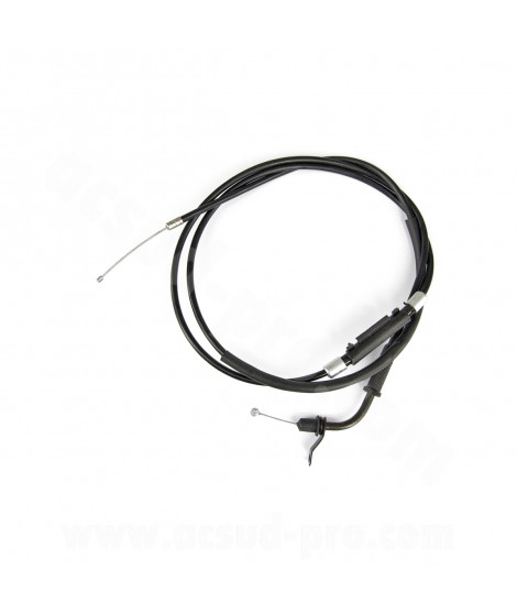 TRANSMISSION GAZ COMPLETE SCOOTER ADAPT. MBK 50 BOOSTER 2004-2017 / YAMAHA 50 BWS 2004-2017  (CABLE + GAINE)