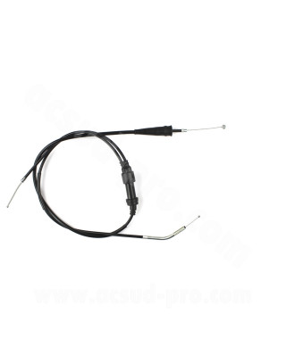 TRANSMISSION GAZ MOTO COMPLET ADAPT. DERBI 50 SENDA 2010  / GILERA 50 SMT /  RCR 2010  (867136)  (CABLE + GAINE)