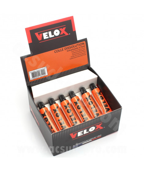TUBE DE COLLE DISSOLUTION VELOX POUR RUSTINES 10ml (BOITE DE 18 TUBES)