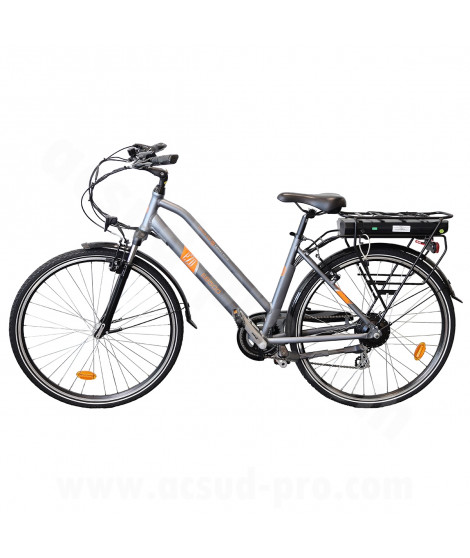 VELO DE VILLE ELECTRIQUE EZO BELLEVILLE 28 - 500Wh GRIS-ORANGE