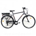 VELO ELECTRIQUE EZO BELLEVILLE 28 HOMME- 500Wh GRIS ORANGE