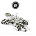 AMPOULE LAMPE HALOGENE MINIATURE H10W1 12V 21W CULOT BAU9S TEMOIN ERGOTS DECALES 120° BLANC ( VENDU BOITE DE 10PCS )