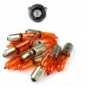 AMPOULE LAMPE HALOGENE MINIATURE H10W1 12V 21W CULOT BAU9S TEMOIN ERGOTS DECALES 120° ORANGE ( VENDU BOITE DE 10PCS)