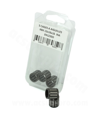 CAGE A AIGUILLES PISTON INA ADAPT PEUGEOT 50 LUDIX SPEEDFIGHT 3 JET FORCE  12 X 16 X 16  (BOITE DE 5 PIECES)