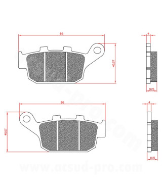 PLAQUETTE DE FREIN MAXISCOOTER BRENTA ADAPT HONDA PANTHEON 125-150  TRANSALPAFRICA TWIN  BUELL TRIUMPH