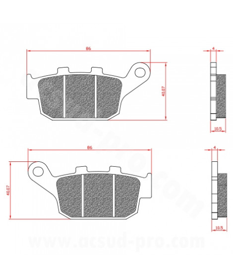 PLAQUETTE DE FREIN MAXISCOOTER BRENTA ADAPT HONDA PANTHEON 125-150  TRANSALPAFRICA TWIN  BUELL TRIUMPH
