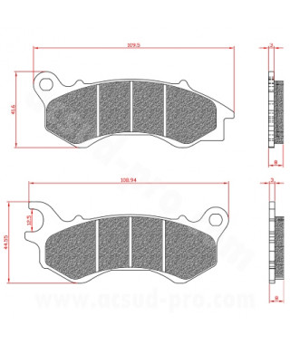PLAQUETTE DE FREIN MAXISCOOTER BRENTA ADAPT HONDA SH 125 /150cc PCX PEUGEOT SATELIS DJANGO PIAGGIO LIBERTY MEDLEY
