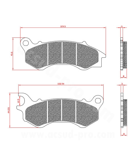 PLAQUETTE DE FREIN MAXISCOOTER BRENTA ADAPT HONDA SH 125 /150cc PCX PEUGEOT SATELIS DJANGO PIAGGIO LIBERTY MEDLEY