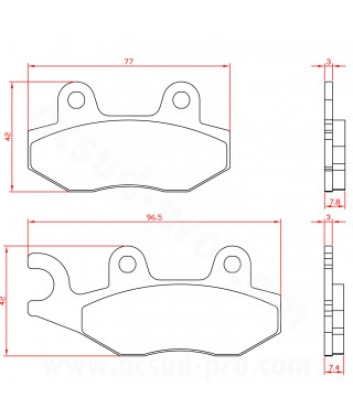 PLAQUETTE DE FREIN MAXISCOOTER BRENTA ADAPT PEUGEOT  50-125-300-400-500CC DJANGO GEOPOLIS  VIVACITY SATELIS