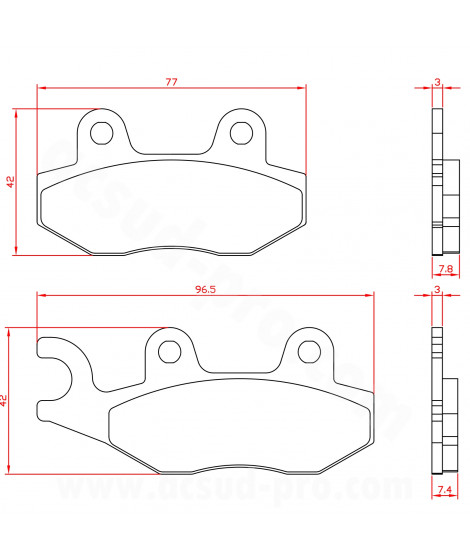 PLAQUETTE DE FREIN MAXISCOOTER BRENTA ADAPT PEUGEOT  50-125-300-400-500CC DJANGO GEOPOLIS  VIVACITY SATELIS