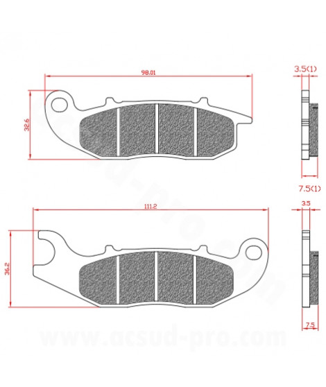 PLAQUETTE DE FREIN MAXISCOOTER BRENTA ADAPT PIAGGIO 50-125 LIBERTY IGET MEDLEY 2015 125 SR GT COMPACT 2021 APRILIA
