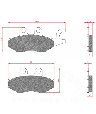 PLAQUETTE DE FREIN MAXISCOOTER BRENTA ADAPT PIAGGIO FLY BEVERLY  125 X7 X8 MP3 VESPA GTS 125 250 300 CC PIAGGIO MP3 ARRIERE