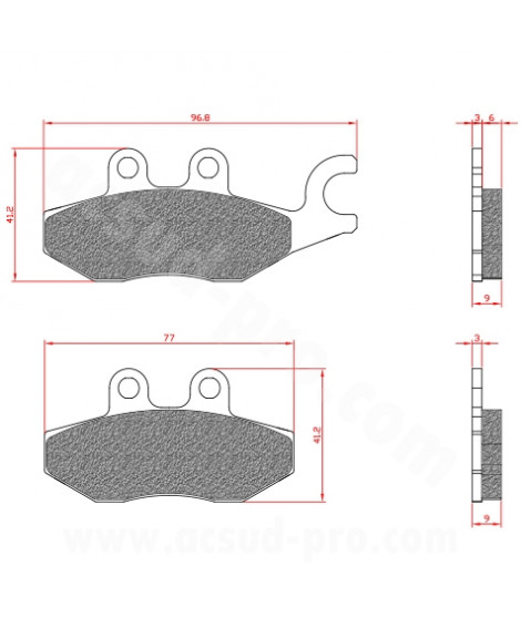 PLAQUETTE DE FREIN MAXISCOOTER BRENTA ADAPT PIAGGIO FLY BEVERLY  125 X7 X8 MP3 VESPA GTS 125 250 300 CC PIAGGIO MP3 ARRIERE