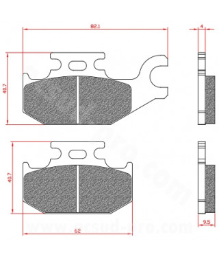 PLAQUETTE DE FREIN MAXISCOOTER BRENTA ADAPT SUZUKI BURGMAN 125 2007-2018 UX SIXTEEN 125 2008-2016 ARRIERE