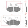 PLAQUETTE DE FREIN MAXISCOOTER BRENTA ADAPT SYM FIDDLE JET 4 ORBIT PGO PEUGEOT TWEET 50 125cc (HOMOLOGUEE ECE R90) BR3099