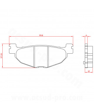 PLAQUETTE DE FREIN MAXISCOOTER BRENTA ADAPT YAMAHA  TMAX 500CC 2004-2011 AR 400 MAJESTY 2004 MBK 400 SKYLINER 2004