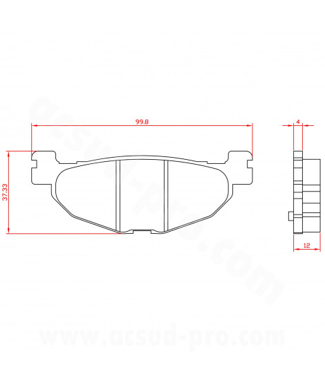 PLAQUETTE DE FREIN MAXISCOOTER BRENTA ADAPT YAMAHA  TMAX 500CC 2004-2011 AR 400 MAJESTY 2004 MBK 400 SKYLINER 2004
