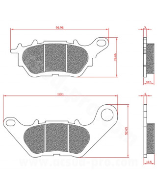 PLAQUETTE DE FREIN MAXISCOOTER BRENTA ADAPT YAMAHA 125 XMAX 2018 300 XMAX 2017 AR 320 MT-03 2016 AV 320 YZF-R3 2015 YBR 125CC
