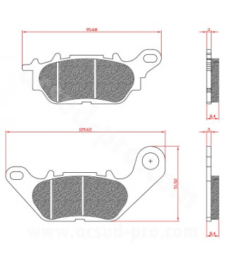 PLAQUETTE DE FREIN MAXISCOOTER BRENTA ADAPT YAMAHA NMAX 125-155CC 2015 ARRIERE 300 TRICITY 2020 ARRIERE