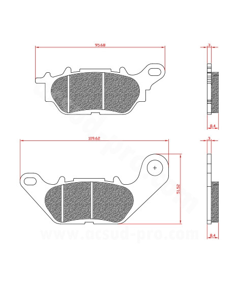 PLAQUETTE DE FREIN MAXISCOOTER BRENTA ADAPT YAMAHA NMAX 125-155CC 2015 ARRIERE 300 TRICITY 2020 ARRIERE
