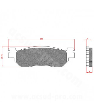 PLAQUETTE DE FREIN MAXISCOOTER BRENTA ADAPT YAMAHA XMAX 125CC 2010-2018 MAJESTY XMAX XCITY 250CC 2005-2014 ARRIERE