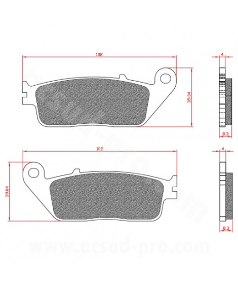 PLAQUETTE DE FREIN MAXISCOOTER BRENTA ADAPT YAMAHA XMAX 125CC 2010-2019  HONDA FORZA 125CC FORZA 350CC ADV 350CC SH 125I