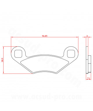 PLAQUETTE DE FREIN QUAD BRENTA ADAPT POLARIS SPORTSMAN 500 HO 570 RANGER RZR EFI SPORTSMAN 800 RANGER 800 RZR EFI