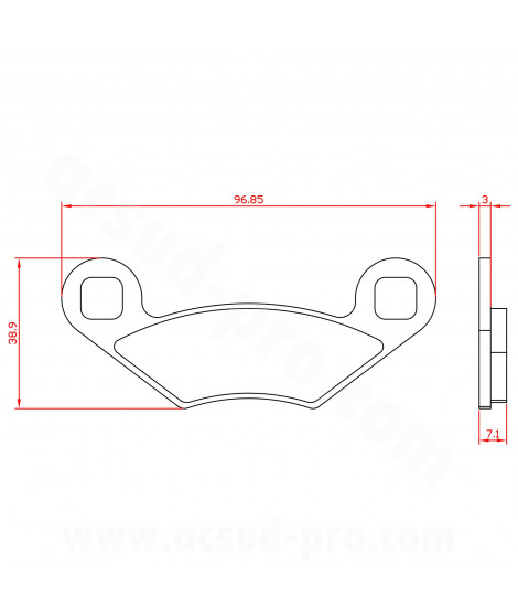 PLAQUETTE DE FREIN QUAD BRENTA ADAPT POLARIS SPORTSMAN 500 HO 570 RANGER RZR EFI SPORTSMAN 800 RANGER 800 RZR EFI