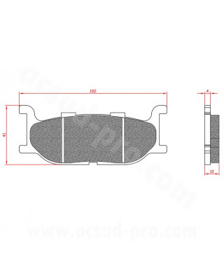 PLAQUETTE DE FREIN SCOOT BRENTA ADAPT YAMAHA 400 MAJESTY 2004 AV 500 TMAX 2001-2003 AV MBK 400 SKYLINER 2004