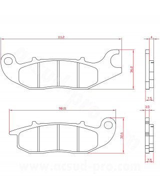 PLAQUETTE DE FREIN SCOOTER MOTO  BRENTA ADAPT SCOOTER ELECTRIQUE NIU N-SPORT RIEJU RS2 HONDA CBF 125CC AV