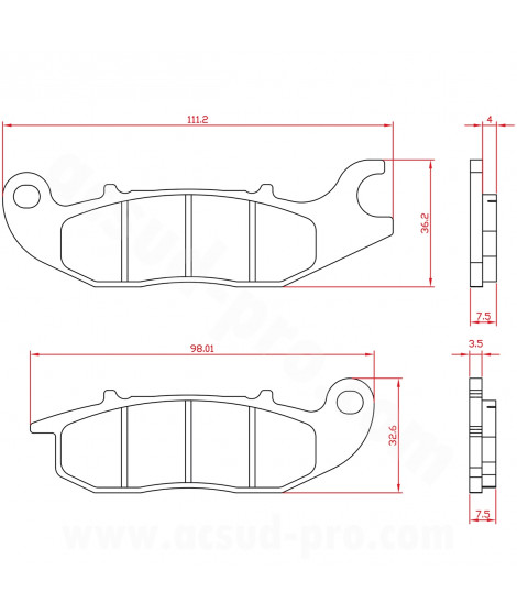 PLAQUETTE DE FREIN SCOOTER MOTO  BRENTA ADAPT SCOOTER ELECTRIQUE NIU N-SPORT RIEJU RS2 HONDA CBF 125CC AV