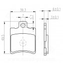 PLAQUETTE DE FREIN SCOOTER TNT ADAPT MBK 50 BOOSTER AV NITRO AV APRILIA 50 SR AV MALAGUTI 50 F12 AV PEUGEOT 50 BUXY AV PIAGGIO50