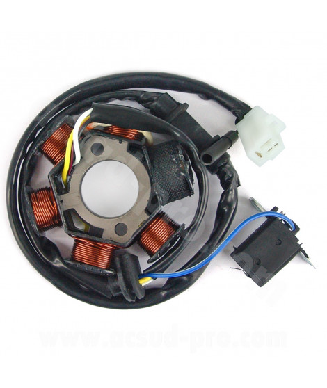 STATOR ALLUMAGE SCOOTER ADAPT PEUGEOT 50 TKR TREKKER SPEEDFIGHT VIVACITY 2T BUXY XFIGHT ELYSEO LOOXOR PGO 50 BIG MAX (6 POLES)
