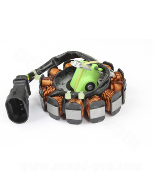 STATOR ALLUMAGE SCOOTER ADAPT PIAGGIO 50 VESPA LX 4T 4 SOUPAPES FLY 4T 4 SOUPAPES APRILIA 50 SCARABEO 4T 4 SOUPAPES 12 POLES