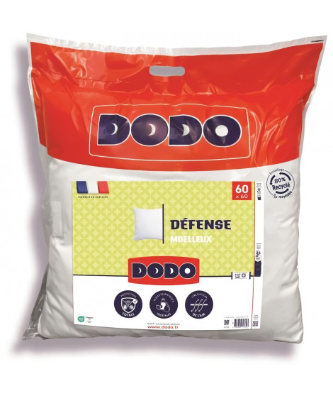 DODO - Oreiller DEFENSE - 60 x 60 cm - 100% Polyester VOLUPT'AIR - Blanc