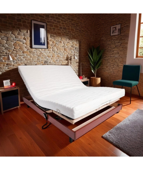 Ensemble relaxation matelas + sommier électrique 140x190 - Mousse - Ferme - TALCA Fabrication française