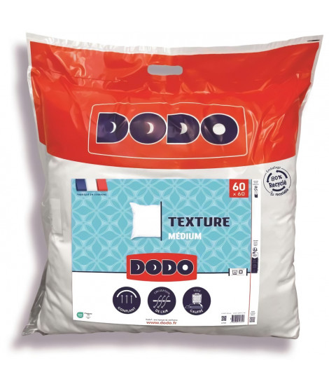 DODO - Oreiller TEXTURE - 60 x 60 cm - 100% Polyester VOLUPT'AIR - Blanc