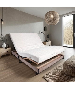 Ensemble relaxation matelas + sommier électrique 140x190 - Mousse - Ferme - TALCA Fabrication française