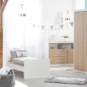 Chambre bébé duo - Lit évolutif 70 x 140 cm + Commode a langer avec plan a langer inclus - ROBA - Bicolore blanc / décor chen…