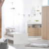 Chambre bébé duo - Lit évolutif 70 x 140 cm + Commode a langer avec plan a langer inclus - ROBA - Bicolore blanc / décor chen…