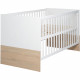 Chambre bébé duo - Lit évolutif 70 x 140 cm + Commode a langer avec plan a langer inclus - ROBA - Bicolore blanc / décor chen…