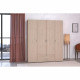 Armoire chambre VARIA - Panneaux de particules - Décor chene et blanc - 4 portes  + 2 tiroirs - L 159,9 cm x P 51,3 cm x H 18…
