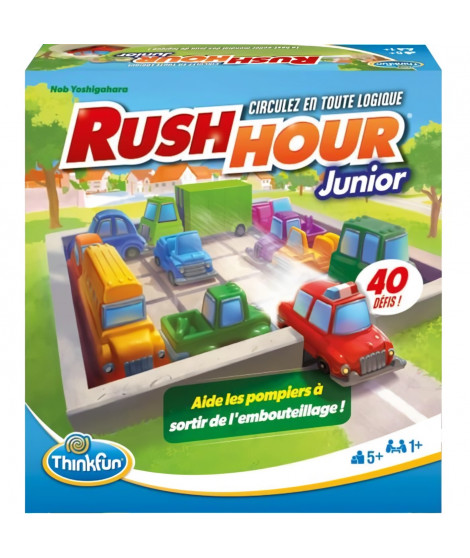 ThinkFun-Rush Hour Junior-Jeu de logique-Casse-tete-Embouteillage-40 défis 4 niveaux-1 Joueur ou plus des 5 ans-Ravensburger-…