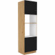 Colonne four micro-ondes - MODENA - 60 cm - 2 portes - Chene artisan et noir mat - CUISINIER