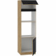 Colonne four micro-ondes - MODENA - 60 cm - 2 portes - Chene artisan et noir mat - CUISINIER