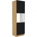 Colonne four - MODENA - 60 cm - 2 portes - Chene artisan et noir mat - CUISINIER
